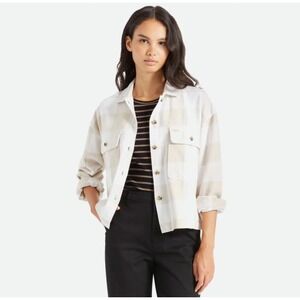 Brixton Women's Bowery L/S Fannel in White Cream Size XL‎ NWT